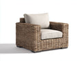 Sillones de ratán ratán natural y tela 92x84x84 cm - Natural-Beige - Diseño artesanal contemporáneo