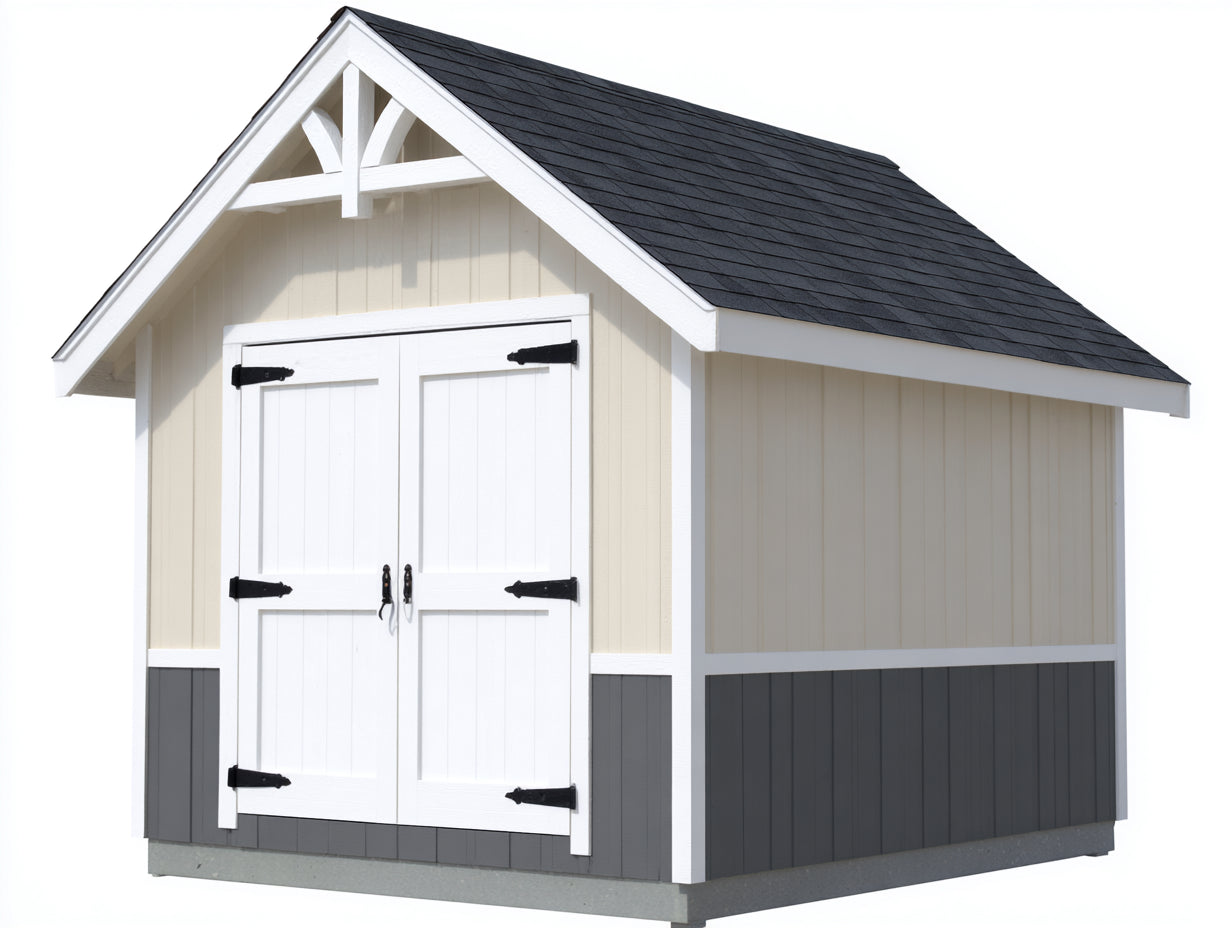 Casetas de jardín madera 200x160x220 cm - Blanco-Crema-Gris-Negro - Diseño clásico con puerta doble