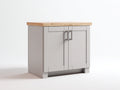 Aparadores madera 105x42x86 cm - gris claro-natural - con puertas