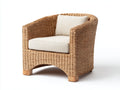 Sillón de ratán 90x82x78 cm - natural y beige - diseño exterior