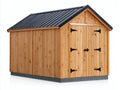 Casetas de jardín de madera 280x220x230 cm - natural-negro - cobertizo exterior con techo metálico