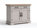 Aparador de madera 120x45x88 cm - crema y natural - con puertas y cajones